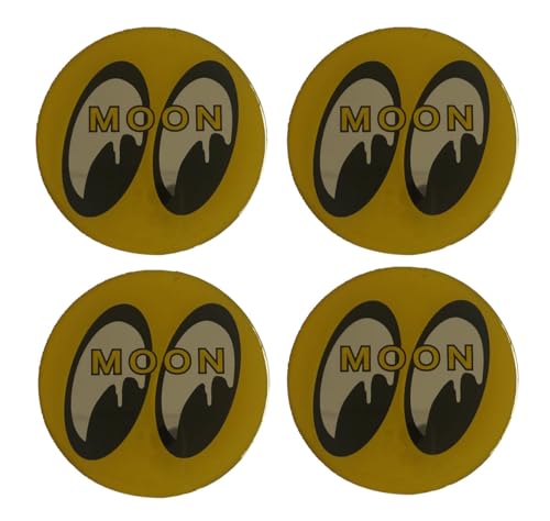 4X Wheel Center Hub Cap Stickers Emblem Decal (Not Vinyl) for Moon Eyes Rat Fink Camaro 63mm/2.5'', OMOON63-Y