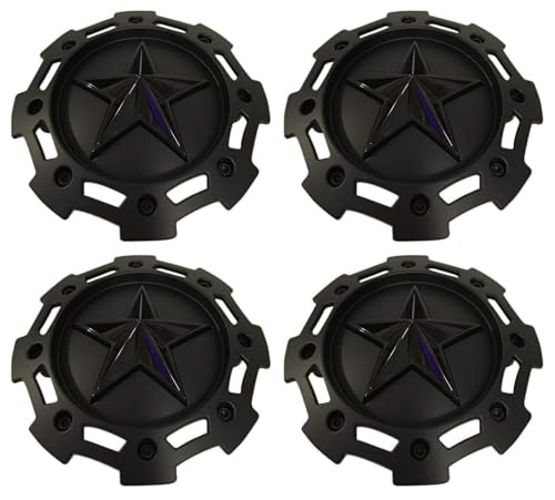 KMC XD Series Rockstar 2 SC-205 S1403-09 Black on Black 5 and 6 Lug Center Cap 4Pcs