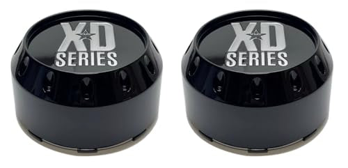 2Pcs Whee Center Cap XD Series Chrome Snap in Wheel Center Cap 464K131-2 Black