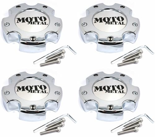 4pcs for Moto Metal 845L145-1 Silver Wheel Center Cap Chrome Hub Cap