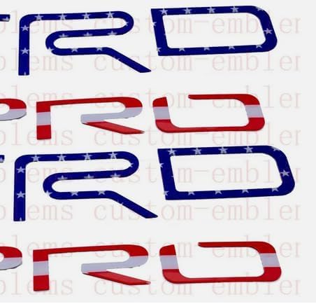 Set of 2 TR Bed Side PRO Insert Badge Embossed Emblem NamePlate for Tundra 2014-