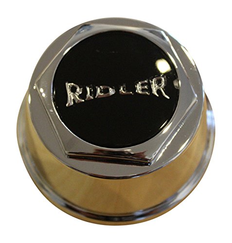 Ridler 675 5 Spoke Chrome Wheel Rim Snap in Center Cap Black Logo C10675