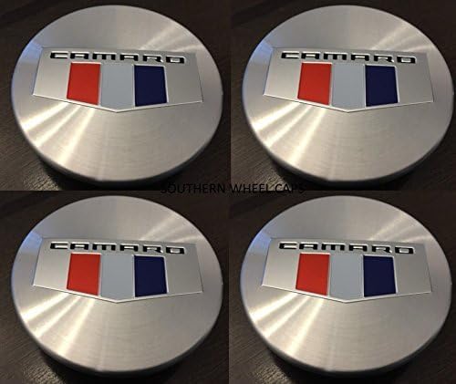 4pcs Racing Flag Camaro 2016-2018 Hub Cap Set (18" or 19") Black Brushed Stainle
