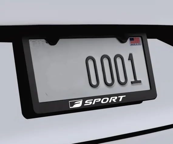 Stainless Steel F-Sport License Plate Frame Black (1)