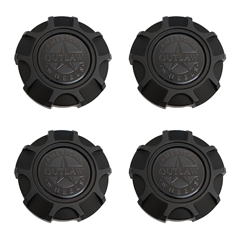 4Pcs Wheel Center Cap Hub Cover C145 Matte Black American Outlaw CAP1050 20057