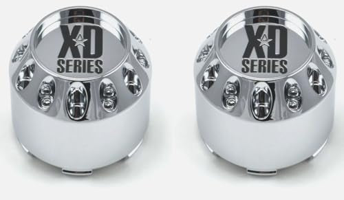 2Pcs Whee Center Cap XD Series Chrome Snap in Wheel Center Cap 464K75 Silver