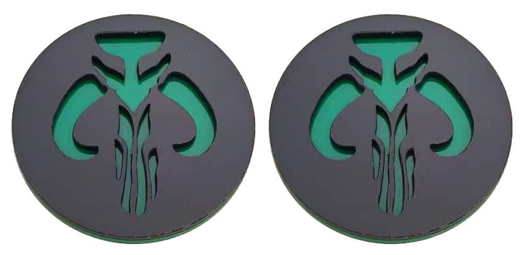 Custom Emblem Badge Mandalorian Accessories, Universal Fit for Jeep Chevy Toyota Ford Car, Truck, SUV 2.3inch (Set of 2)