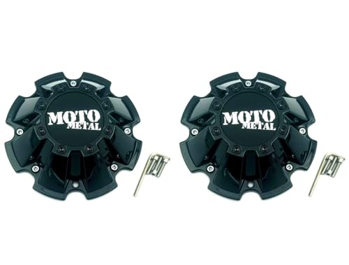WSHFJDVCM M793BK01 Hub Cap for Moto Metal Gloss Black Wheel Center Cap, M-793 8 Lugs 2pcs