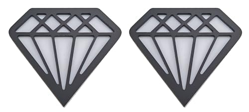Diamond Emblem Badge, Custom 3D Exterior Automotive Accessories, Universal Fit for Car, Truck Black/White (Set of 2)