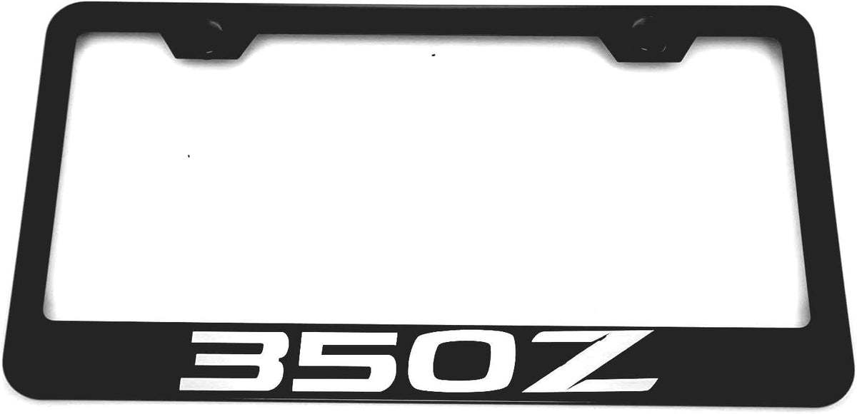 1pc Car 350Z License Plate Frame Cover Holder Porotector Black Stainless Steel