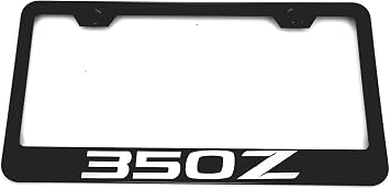 1pc Car 350Z License Plate Frame Cover Holder Porotector Black Stainless Steel