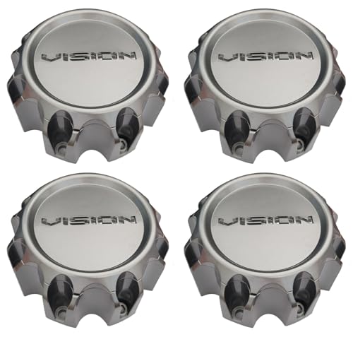 Wheel Center Hub Cap WORX By Ultra 8 Lug 30171765F-A Flat Type Gray 4Pcs