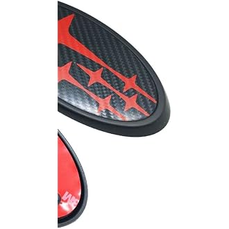 2PCS Front Grille + Rear Trunk Lid Emblem Nameplate for W-R-X 2015+ SB-02-R (Red