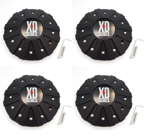 KMC XD Series 778 Monster Matte Flat Black Center Cap846L215 with Screws 4Pcs