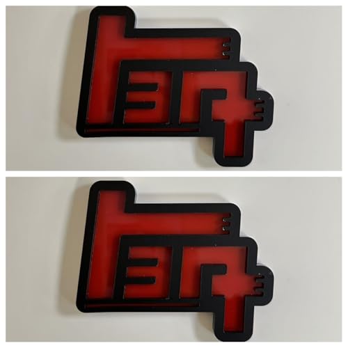 2pcs TEQ Emblem Badges Side Rear ForToyota Japanese Corolla RAV4 Camry T-2TQ-RB (Red/Black)