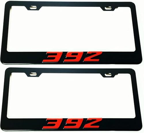 3D 392 Stainless Steel License Plate Frames for Charger/Challenger/Wrangler 2PCS