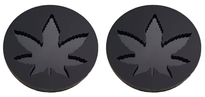 Custom Emblem Badge Marijuana Accessories, Universal Fit for Jeep Chevy Toyota Ford Car, Truck, SUV 2.3inch (Set of 2)