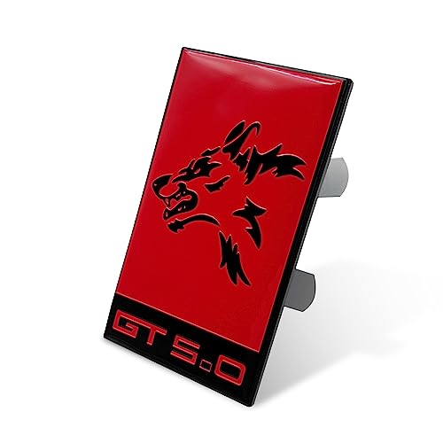 1PC New Styling Coyote Wolf Head Car Metal Front Grille Grill Badge Red Painted Custom Hood Emblem with Screw Icon