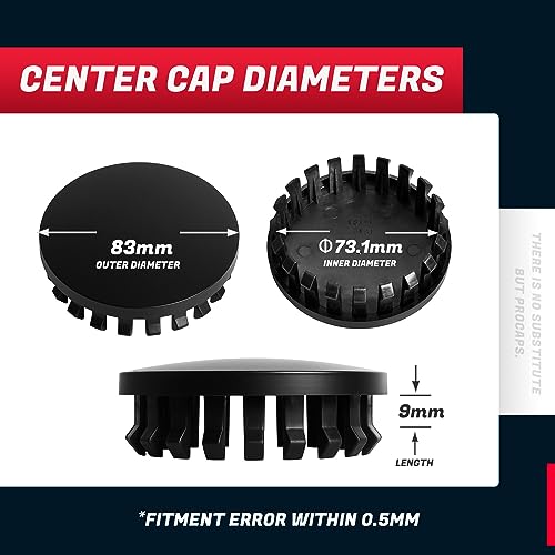 ProCaps 83MM 3.25 Inch Wheel Center Caps for Chevy Chevrolet GMC Rim Wheel Cente