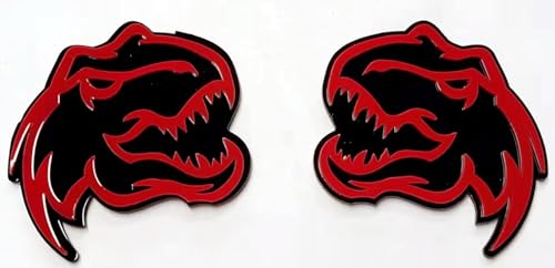 Set of 2 Custom Super Dinosaur Head Side Tailgate TRX Hell T-Rex Emblem Badges f