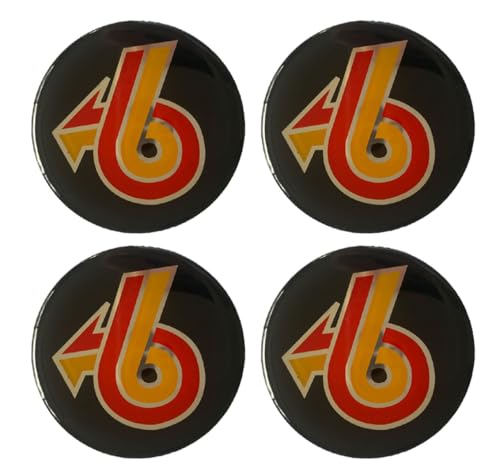4X Turbo 6 Wheel Center Hub Cap Stickers Emblem Decal (Not Vinyl) for Regal Grand National 55mm/2.16'' OT655-BR