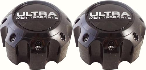 2PCS Glossy Black Wheel Center Hub Cap Ultra Motorsports Wheel with 2" Spacer 89-9779 89-9780 C812207