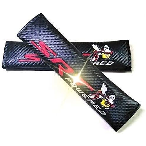 2Pcs Leather Carbon Fiber Leather Sport Car Seat Scat Pack Bee Neck Rest Pillow 