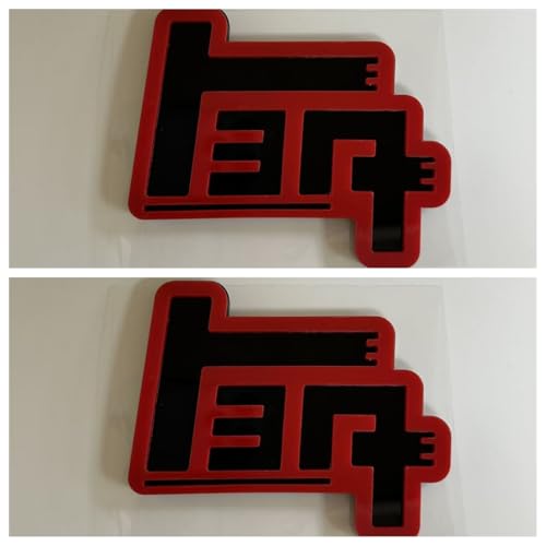 2pcs TEQ Emblem Badges Side Rear ForToyota Japanese Corolla RAV4 Camry 4RUNNER T-2TQ-BR (Black/Red)