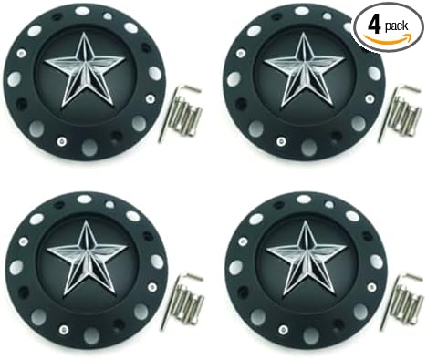 Wheel Center Cap KMC XD Series Rockstar Wheel Hub Cap 1001775 Matte Black 4PCS