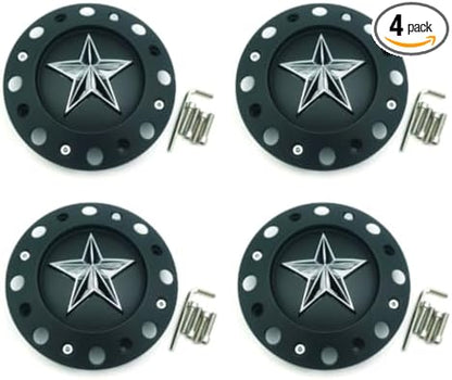 Wheel Center Cap KMC XD Series Rockstar Wheel Hub Cap 1001775 Matte Black 4PCS