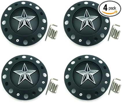 Wheel Center Cap KMC XD Series Rockstar Wheel Hub Cap 1001775 Matte Black 4PCS