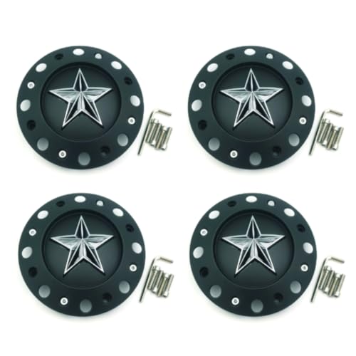 Wheel Center Cap KMC XD Series Rockstar Wheel Hub Cap 1001775 Matte Black 4PCS
