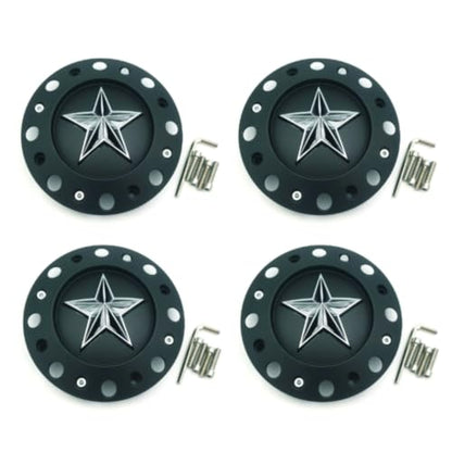Wheel Center Cap KMC XD Series Rockstar Wheel Hub Cap 1001775 Matte Black 4PCS
