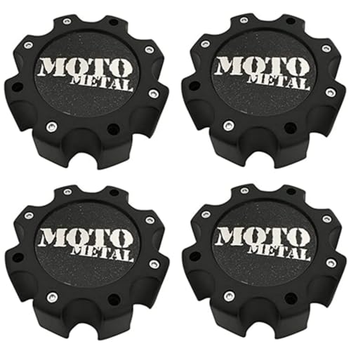 Moto Metal 4 Pack Wheels 845L172 LG0810-26 845L172S2 Matte Black Center Cap
