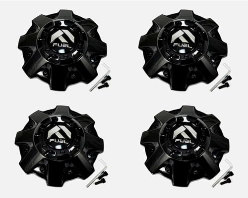 Gloss Black Wheel Center Cap 1001-79GB, Set of 4, for Fuel Wheels