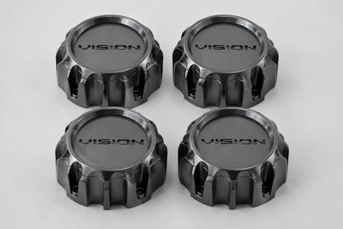 4PCS Grey Wheel Center Cap Hub Cover for Vision 353 TurbineWheels C353GM-8V 8x6.5 8x170 8x180