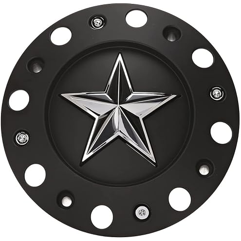 Wheel Center Cap KMC XD Series Rockstar Wheel Hub Cap 1001775 Matte Black 4PCS