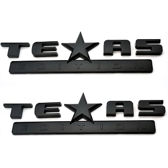 Set of 3 Texas Edition Side Tailgate Badge Emblem NamePlate for GMC Sierra Chevy