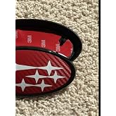 2PCS Front Grille + Rear Trunk Lid Emblem Nameplate for W-R-X 2015+ SB-02-R (Red