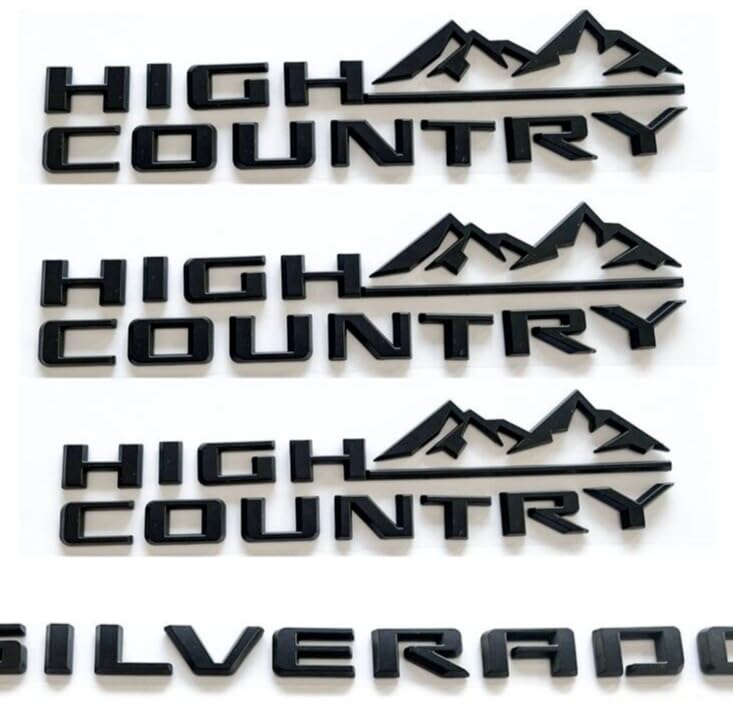 Set HD High Country Side Letter Emblem Badge Nameplate