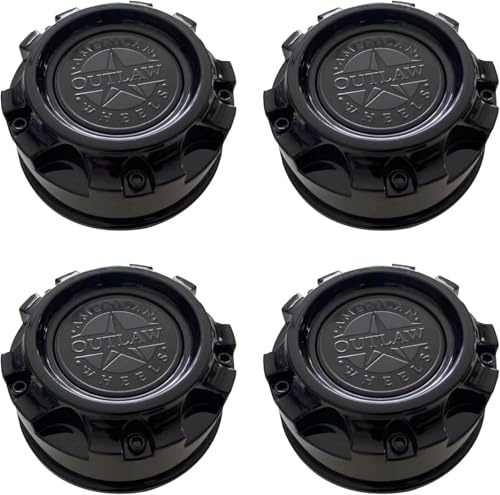 4PCS American Outlaw Gloss Black Wheel Rim Hub Cover Center Cap 894