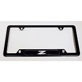 1pc Car 350Z License Plate Frame Cover Holder Porotector Black Stainless Steel