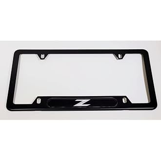 1pc Car 350Z License Plate Frame Cover Holder Porotector Black Stainless Steel