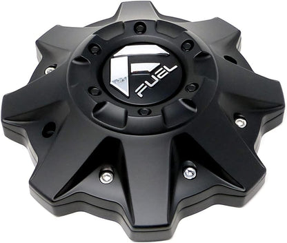 FUEL Offroad Matte Black Chrome Rivets Wheel Center Caps One (1) 1002-53-B 8-Lug (with Screws)