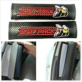 2Pcs Leather Carbon Fiber Leather Sport Car Seat Scat Pack Bee Neck Rest Pillow 