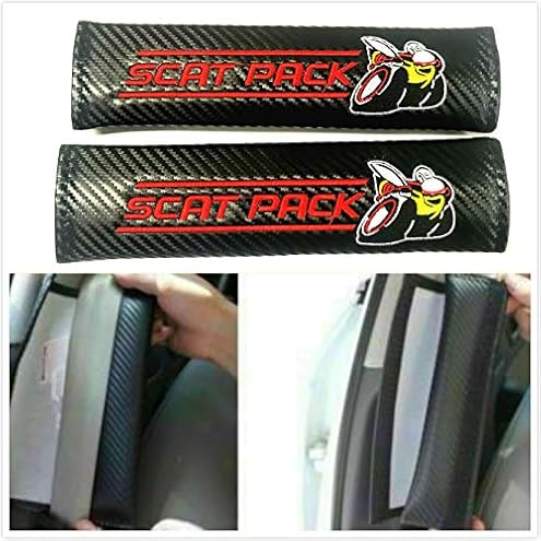2Pcs Leather Carbon Fiber Leather Sport Car Seat Scat Pack Bee Neck Rest Pillow 