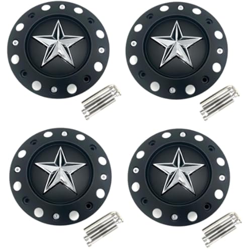 Wheel Hub Cap 1000775 Matte Black KMC XD Series Rockstar Wheel Center Cap 4PCS