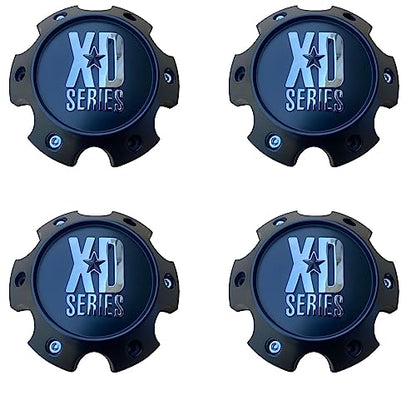 4X Wheel Hub Cap KMC XD Satin Black 6 Lug Bolt On XD820/XD835 Wheel Center Cap 1