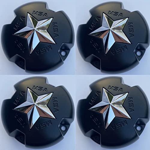 Matte Black Wheel Center Hub Cap 3.25 OD 1.5 H Bolt-On Closed-End MSA-Cap-B 4PCS wheel center cap