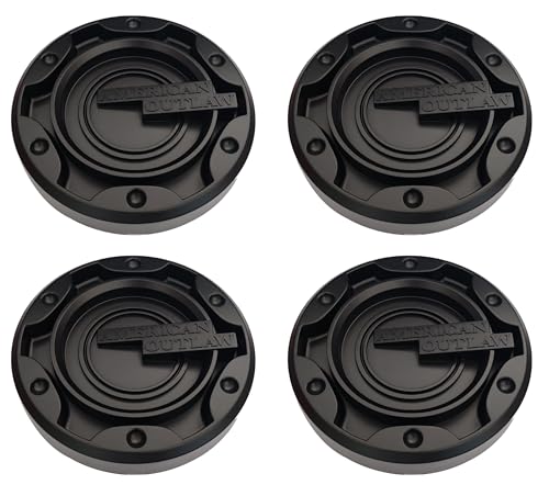 4Pcs Wheel Center Cap Hub Cover American Outlaw Matte Black Dusty Road GT208 CAP1046